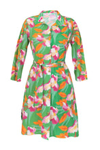 Load image into Gallery viewer, Product Front: Rio De Sol Shirtdress Green Bloom Chemise