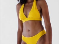 Load and play video in Gallery viewer, Video: Rio De Sol Top Top Sunflower Halter-Cos
