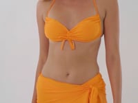 Load and play video in Gallery viewer, Video: Rio De Sol Beach Skirt Bio-Laranjada Mini Skirt