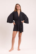 Load image into Gallery viewer, Image 06: Rio De Sol Kaftans / Cover Ups Black Kimono
